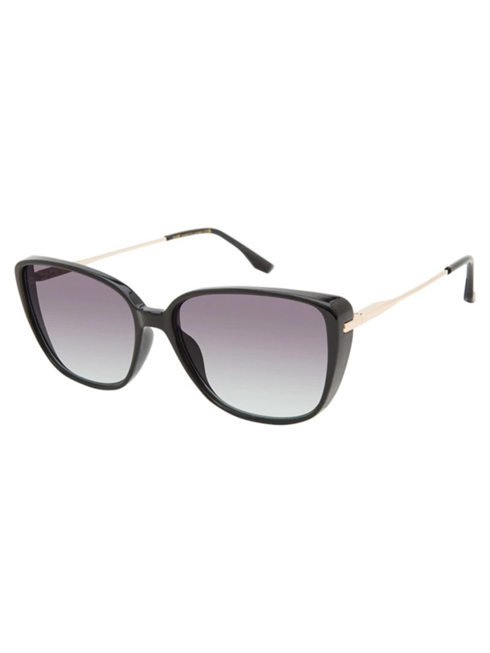 Nanette Nanette Lepore Cat Eye Metal Temple Sunglasses Black Gold